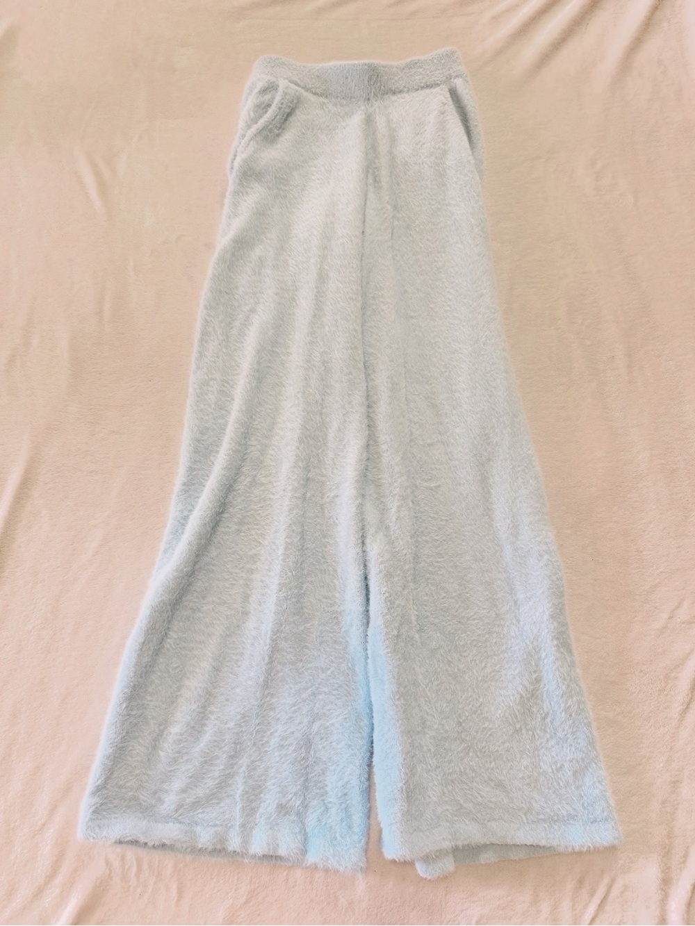Chelsea & Violet Light Blue Plush Wide-Leg Pants